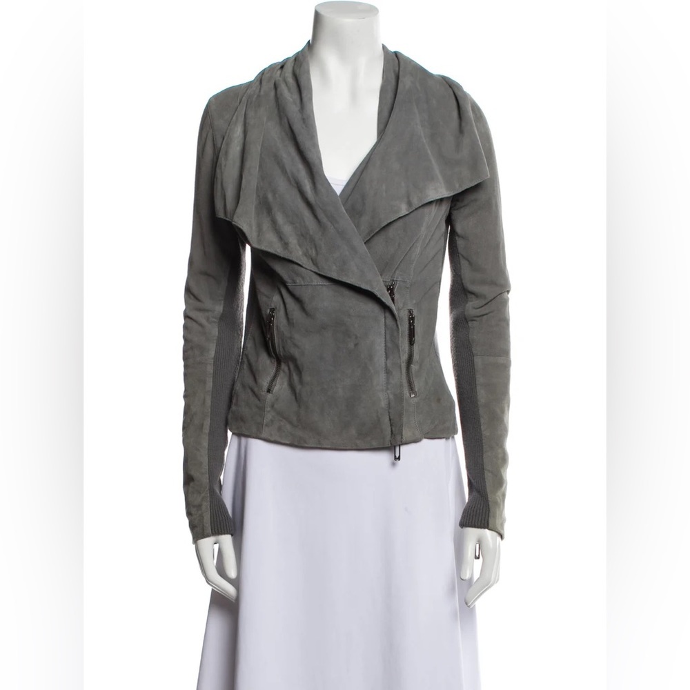 Vince grey suede biker jacket